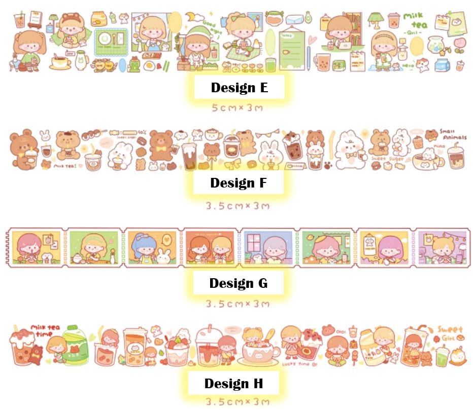 MoCard I Love Milk Tea PET Tape / Transparent Tape
