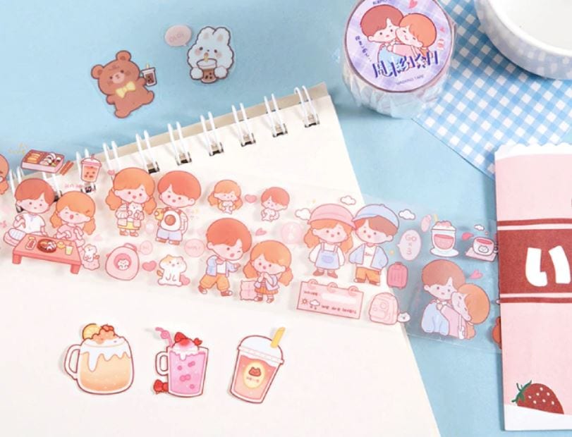 MoCard I Love Milk Tea PET Tape / Transparent Tape