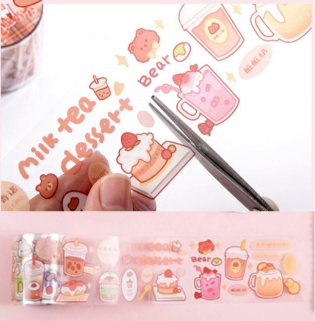 MoCard I Love Milk Tea PET Tape / Transparent Tape