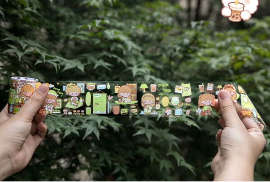 MoCard I Love Milk Tea PET Tape / Transparent Tape