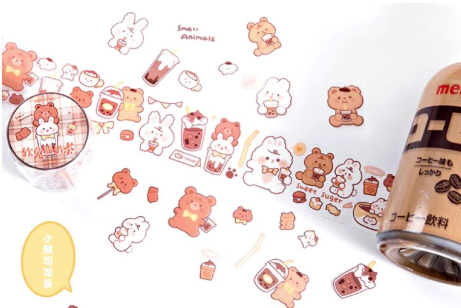 MoCard I Love Milk Tea PET Tape / Transparent Tape