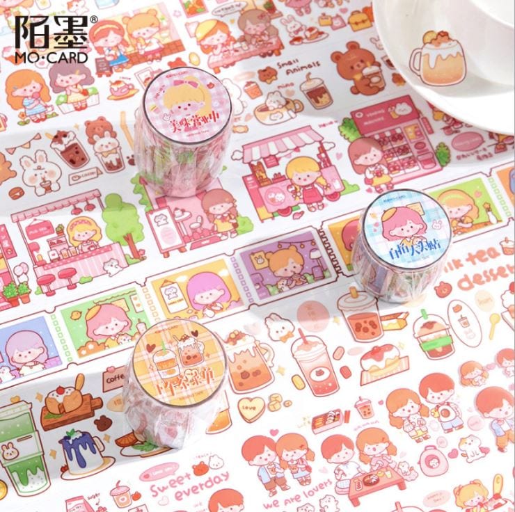 MoCard I Love Milk Tea PET Tape / Transparent Tape