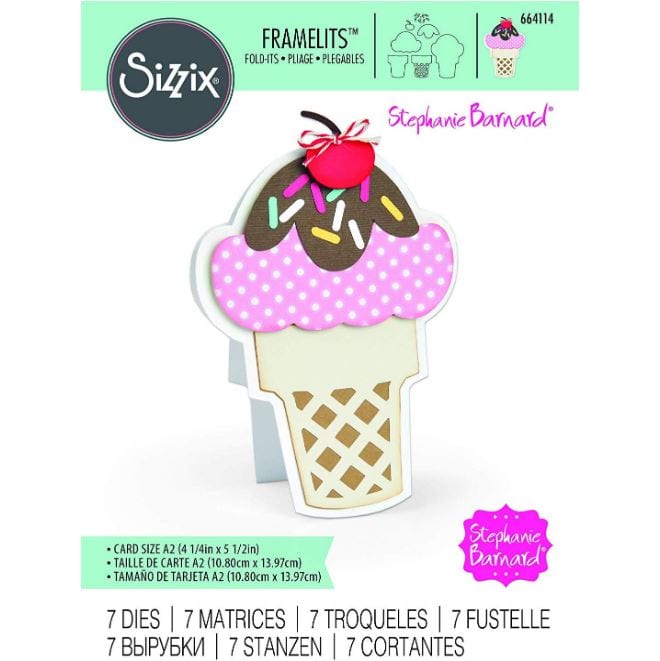 Sizzix Ice Cream Fold Its Framelits Die 7/Pk