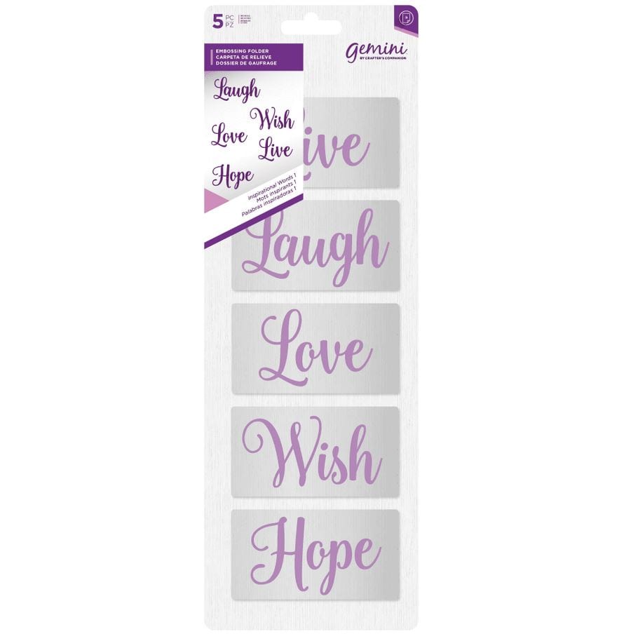 Crafter's Companion Inspirational Words 1 Gemini Embossing Folders 3.25