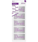 Crafter's Companion Inspirational Words 2 Gemini Embossing Folders 3.25" x 1.75" (5pcs)