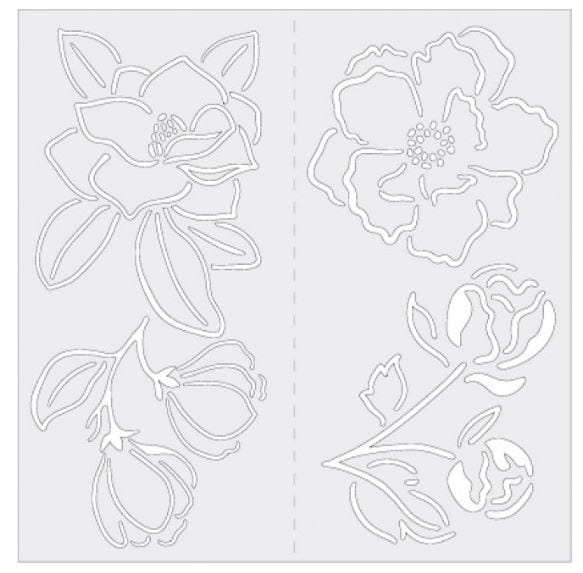 American Crafts Flowers Stencil &amp; Washi Holder Jane Davenport Butterfly Effect
