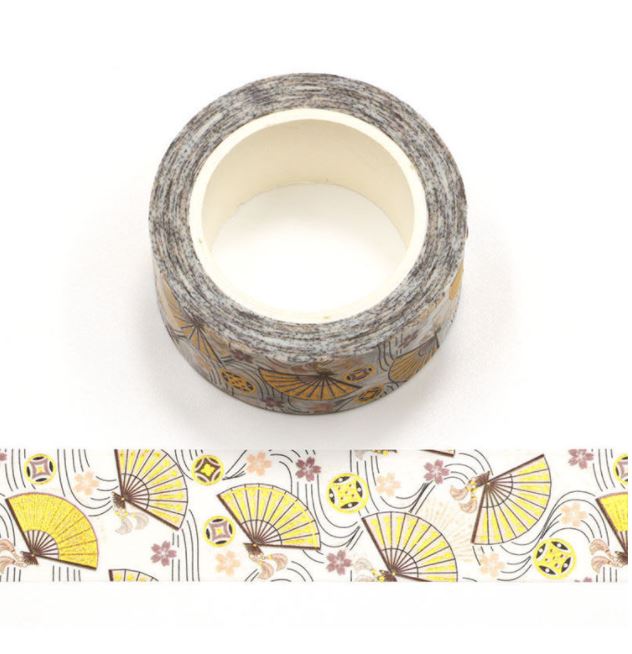 Japanese Fans Foil Washi Tape 20mm x 10m