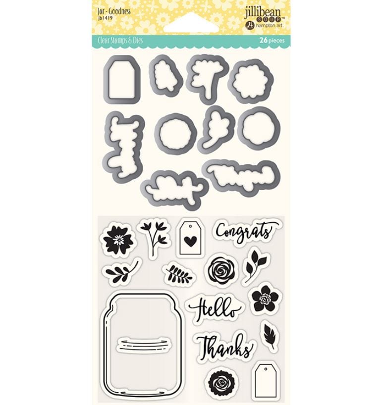 Hampton Art Jillibean Soup Jars/Pot Shaker Clear Stamp & Die Set