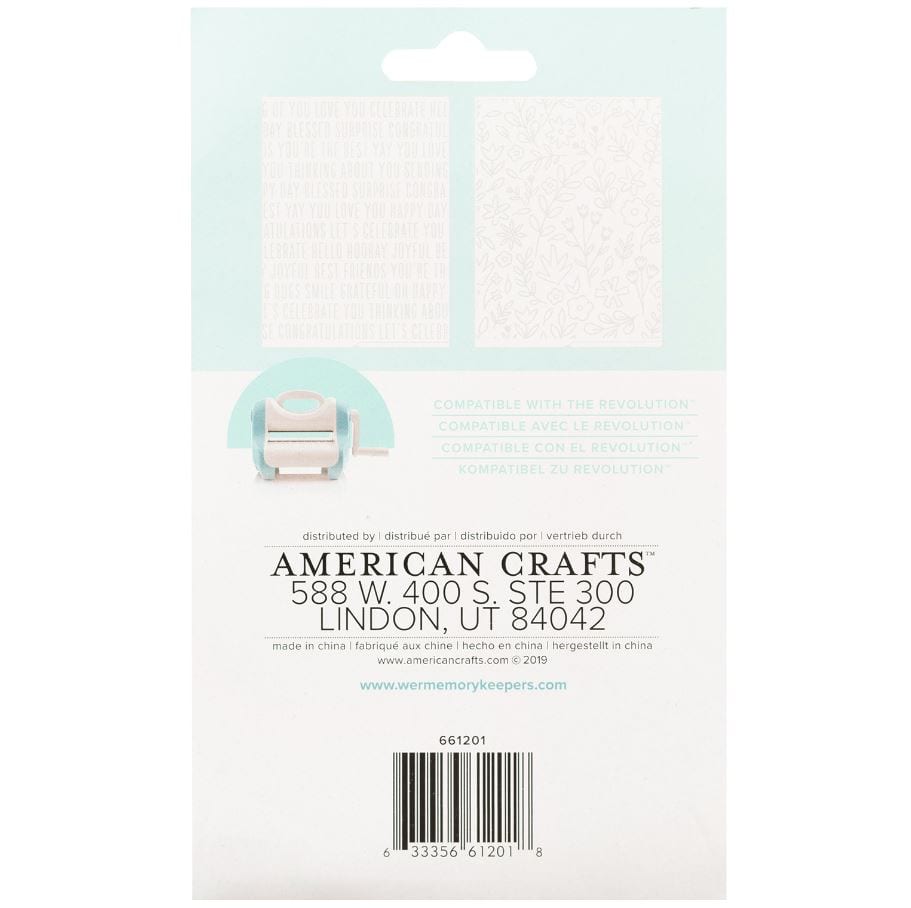 We R Memory Keepers Jen Hadfield 2pcs Embossing Folders