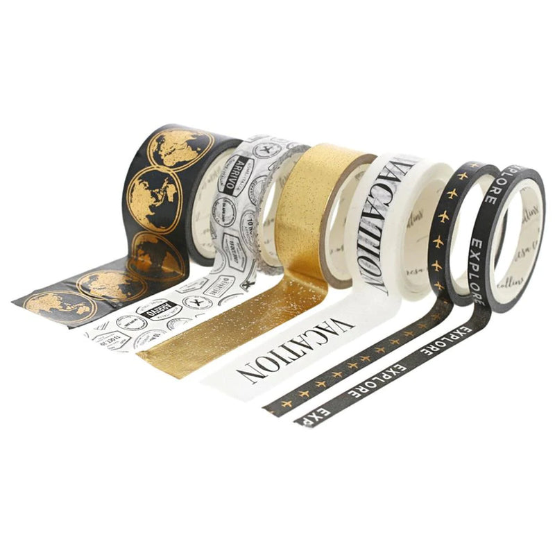 Teresa Collins Jetsetter Washi Tape Tube 6/Pkg