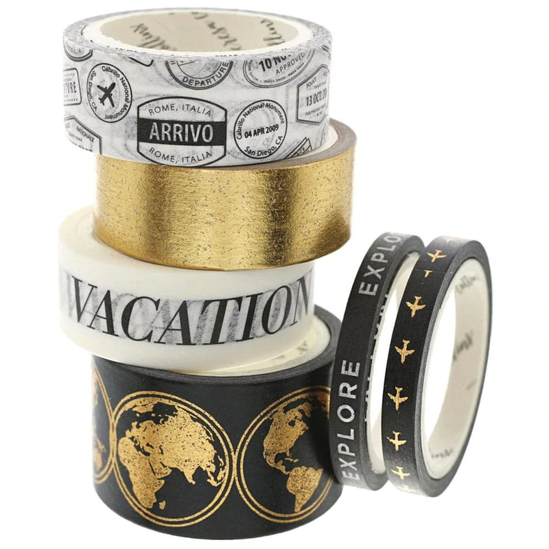 Teresa Collins Jetsetter Washi Tape Tube 6/Pkg