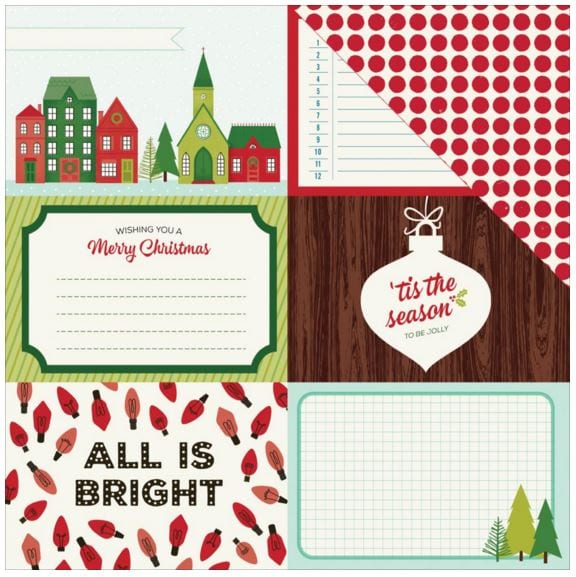 American Crafts Jolly Shimelle Christmas Magic Double-Sided Cardstock 12"X12"