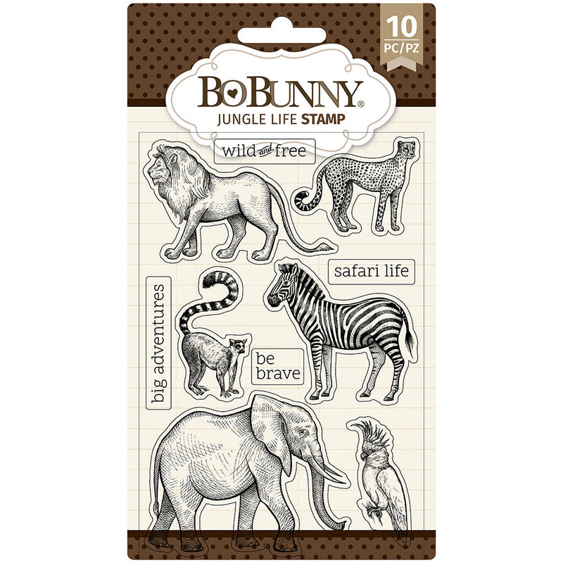 BoBunny Jungle Life Clear Stamp Set 4" x 6"
