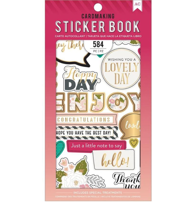 American Crafts Just A Little Note Cardmaking Sticker Book with Foil Accents
