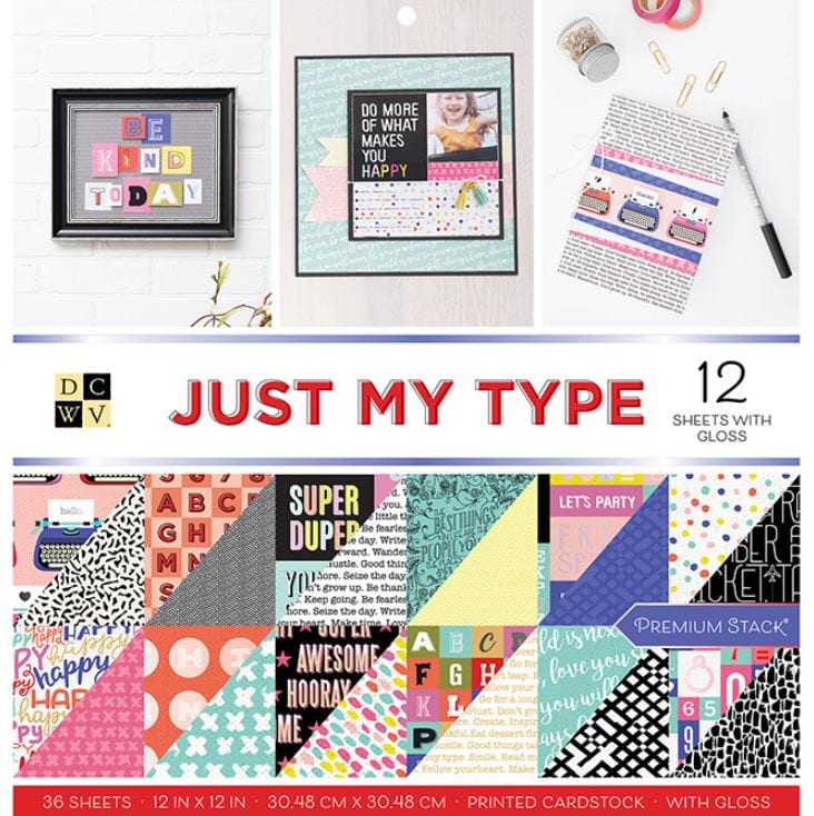 DCWV Just My Type Premium Printed Cardstock - 36 Sheets