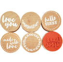Kaisercraft Thank You - Lucky Dip Red Rubber Stamps 1.25" 6/Pkg
