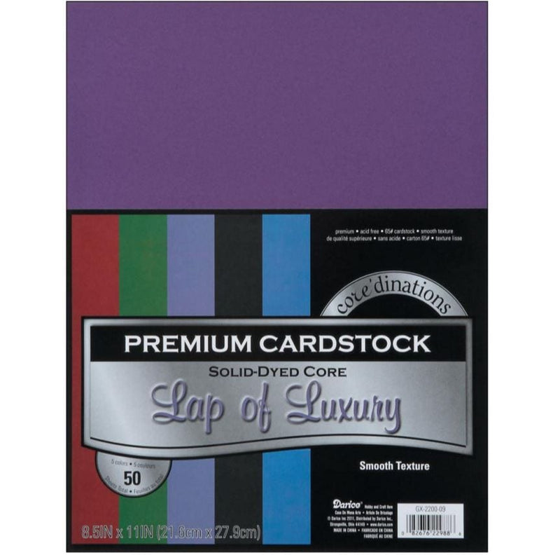 Core'dinations Lap of Luxury - Smooth Value Pack Cardstock 8.5"X11" 50/Pkg