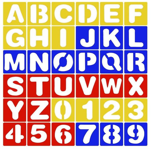 Large Individual Alphabet and Numbers Stencil Set 36 pcs