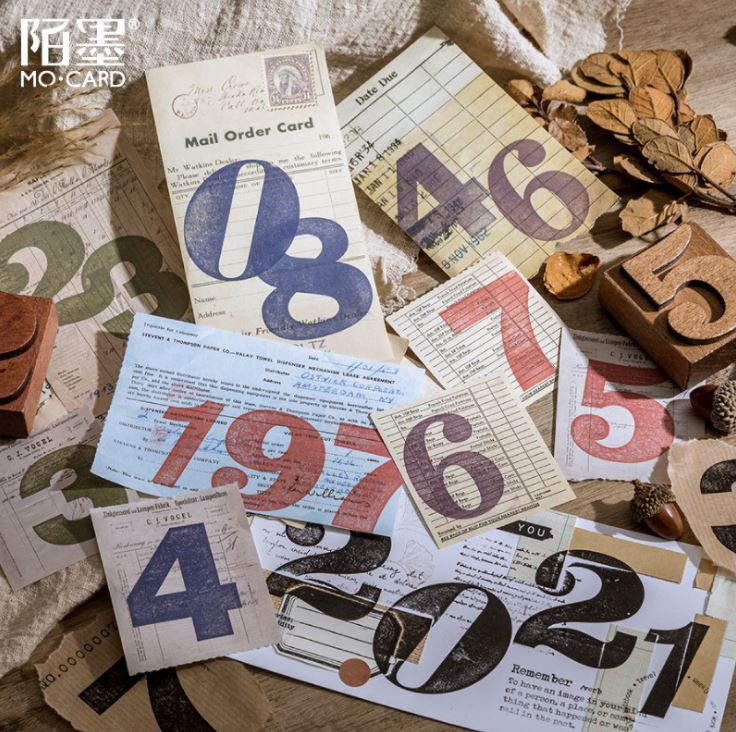 MoCard Large Vintage Numbers / Big Digits Rubber Stamps (Sold Individually)