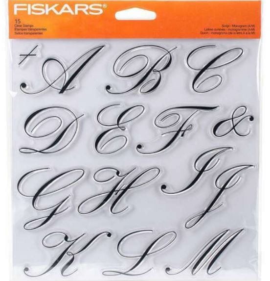 Fiskars Large Script Monogram Clear Stamps