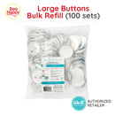 Large Buttons Bulk Refill for Button Press (Makes 100 Pins)