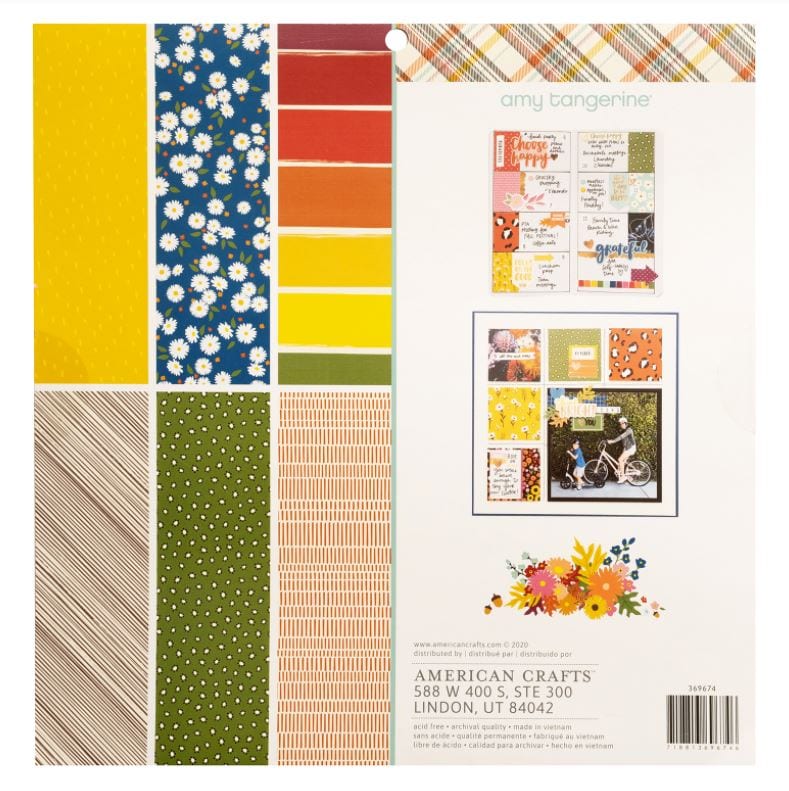 Amy Tangerine Late Afternoon Collection Paper Pad 12" x 12" 48 Sheets