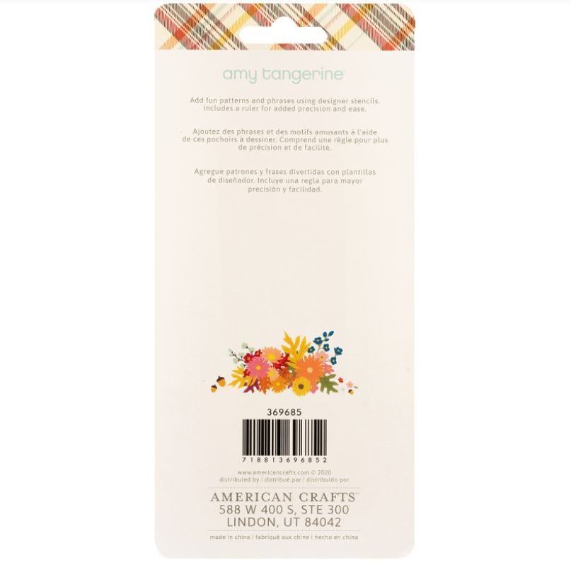Amy Tangerine Late Afternoon Metal Stencil Ruler 6