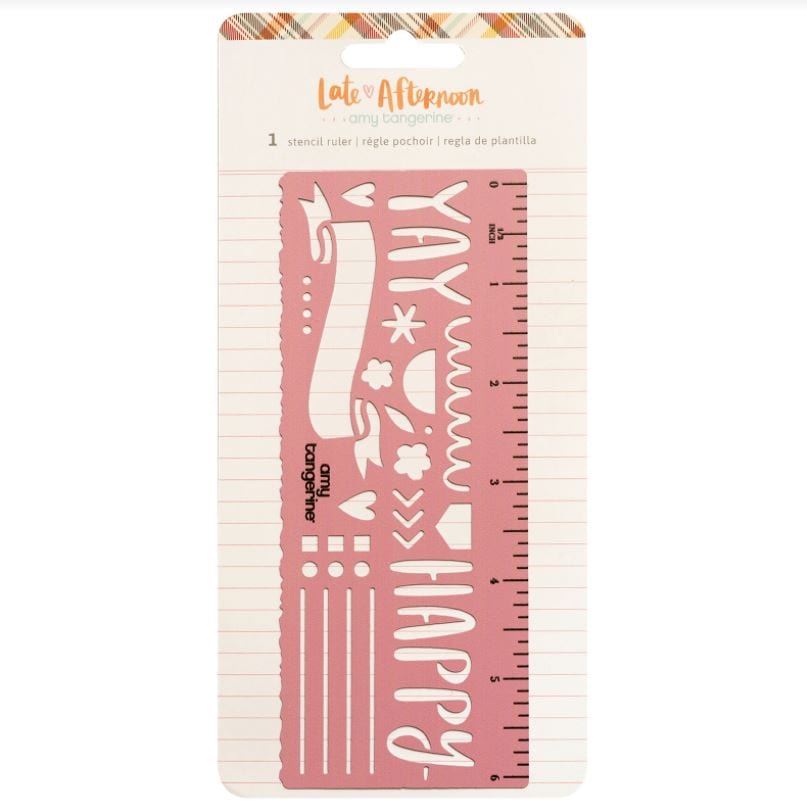 Amy Tangerine Late Afternoon Metal Stencil Ruler 6