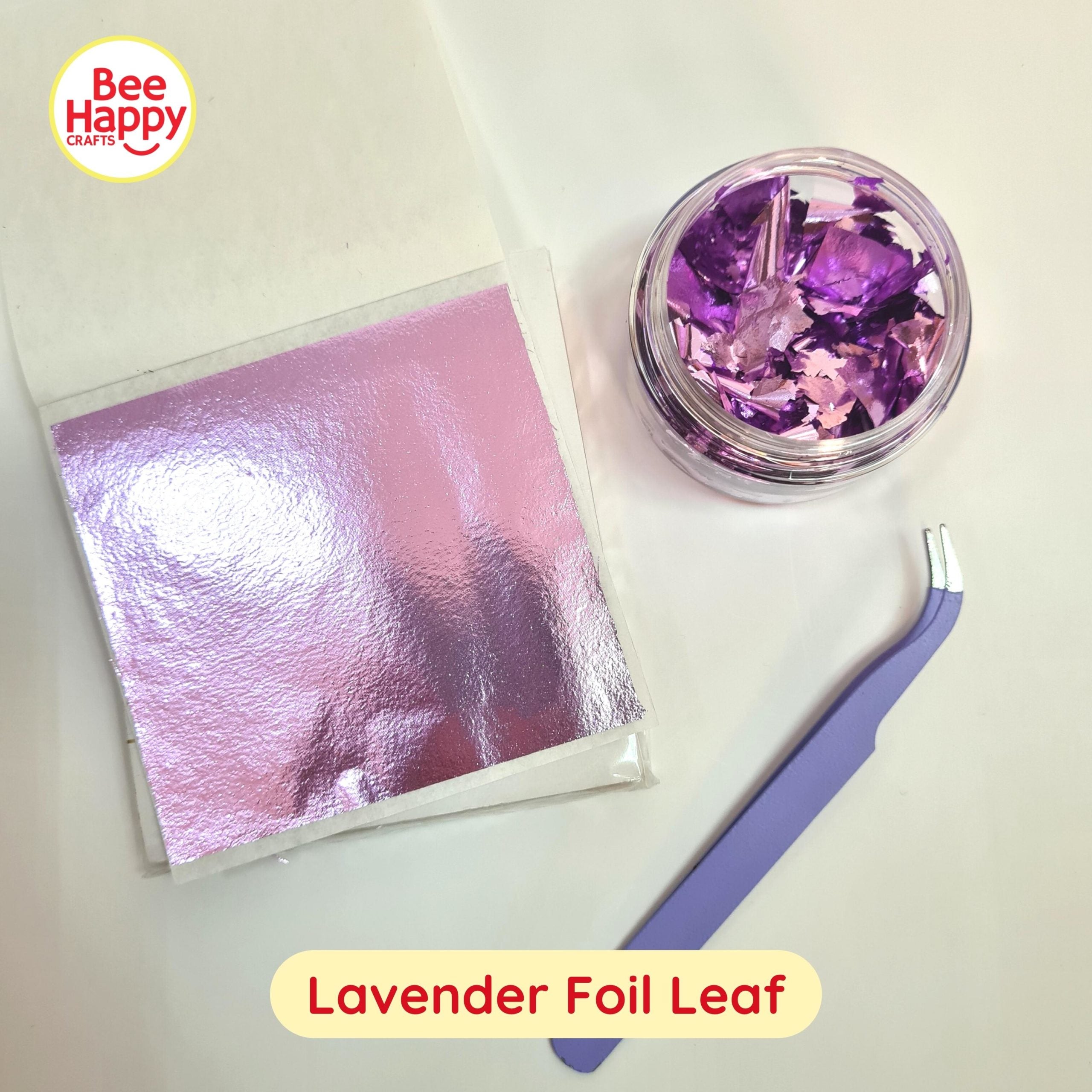 Bee Happy Metallic Foil Leaf Sheets with Jar (Foil for Wax Sealing, Resin, Slime and More)