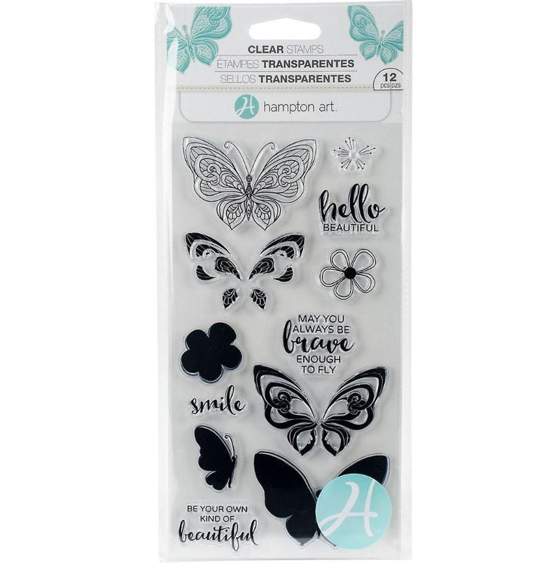 Hampton Art Butterfly Layering Clear Stamps Set