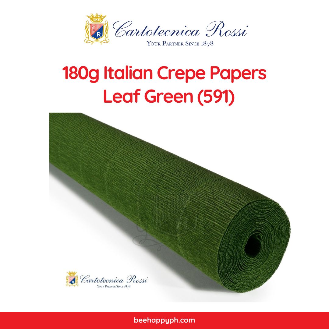 Cartotecnica Rossi Crepe Papers 180g (Green Shades) Full Roll Premium Italian Crepe Papers