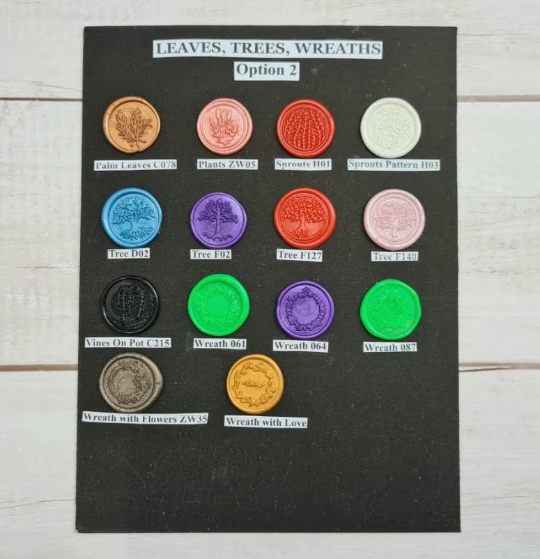 (Options Set 2) Wax Seals Leaves, Trees, Wreaths