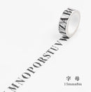 Twilight Letters Vintage Theme Masking Tape 15mm x 8m