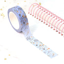 Light Blue Floral Washi Tape 15mm x 10m