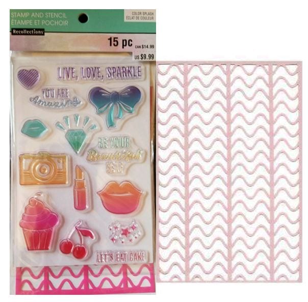 Recollections Live, Love, Sparkle Stamps and Stencil