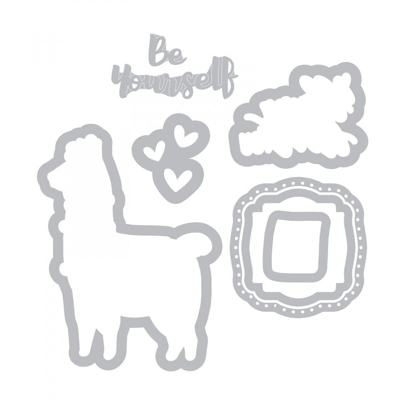 Sizzix Llama Love Framelits Die Set with Stamp 8/Pk