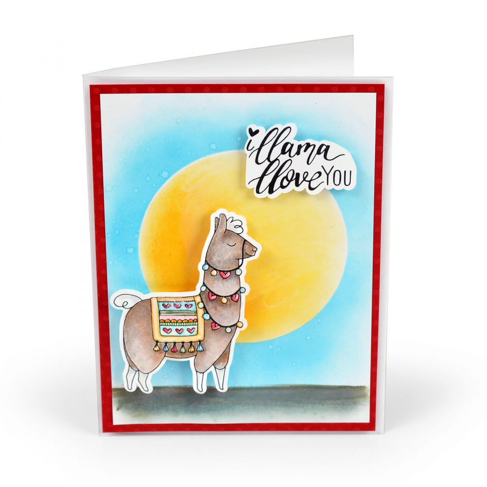 Sizzix Llama Love Framelits Die Set with Stamp 8/Pk