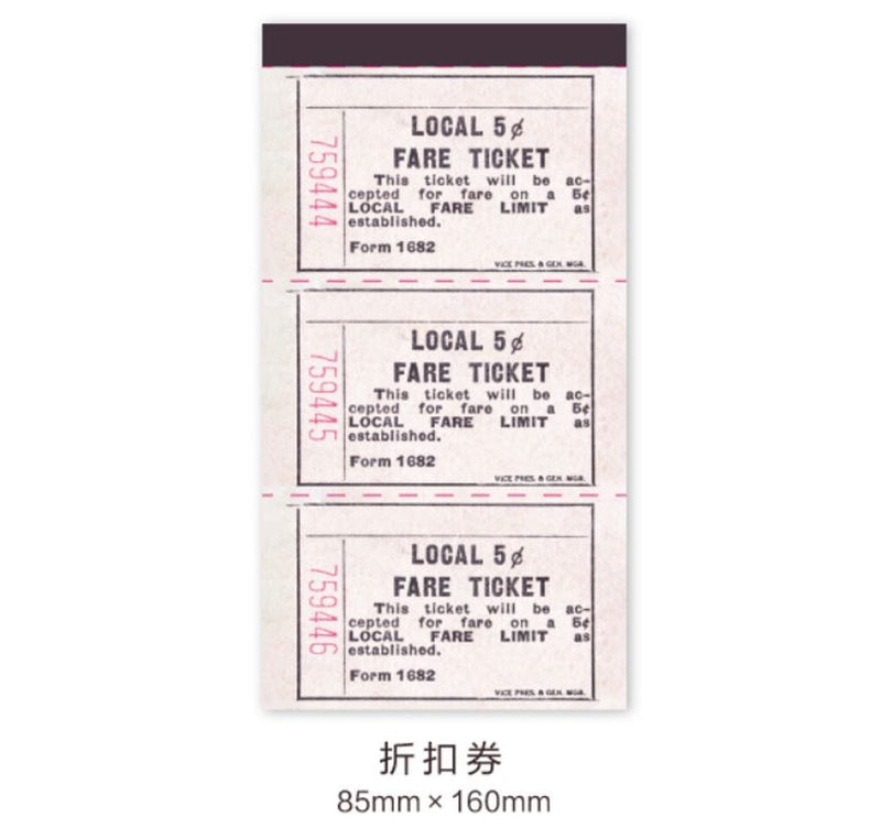 MoCard Vintage Bill Series Retro Tearable Memo Pad/Ephemera Pad (Receipts, Boarding Pass, Etc)