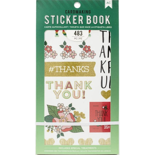 American Crafts Lots of Thanks Cardmaking Sticker Book with Foil Accents