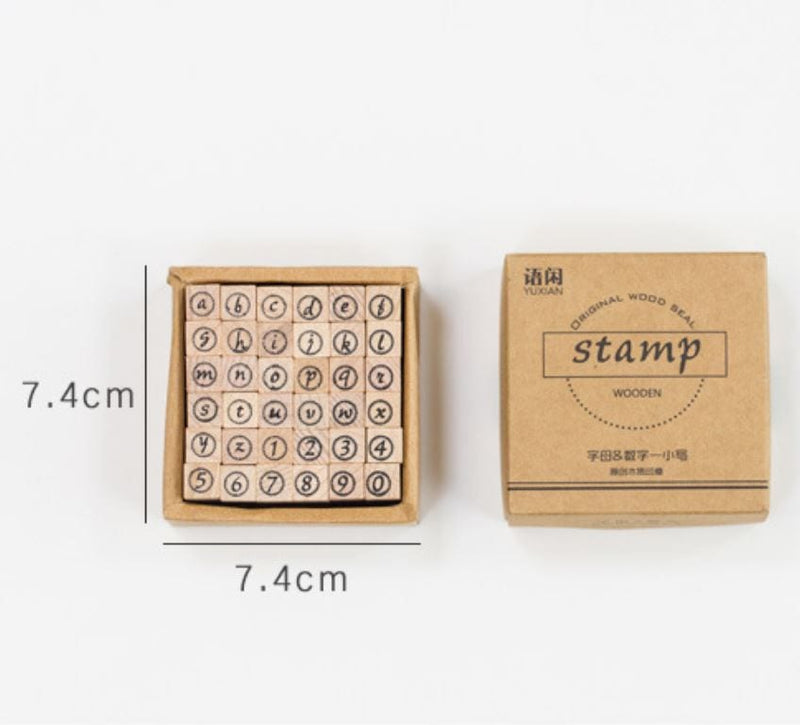 Alphanumeric Rubber Stamps Lowercase with Round Border