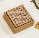 Alphanumeric Rubber Stamps Lowercase with Round Border