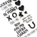 American Crafts Lucky us Clear Stamps Pink Paislee