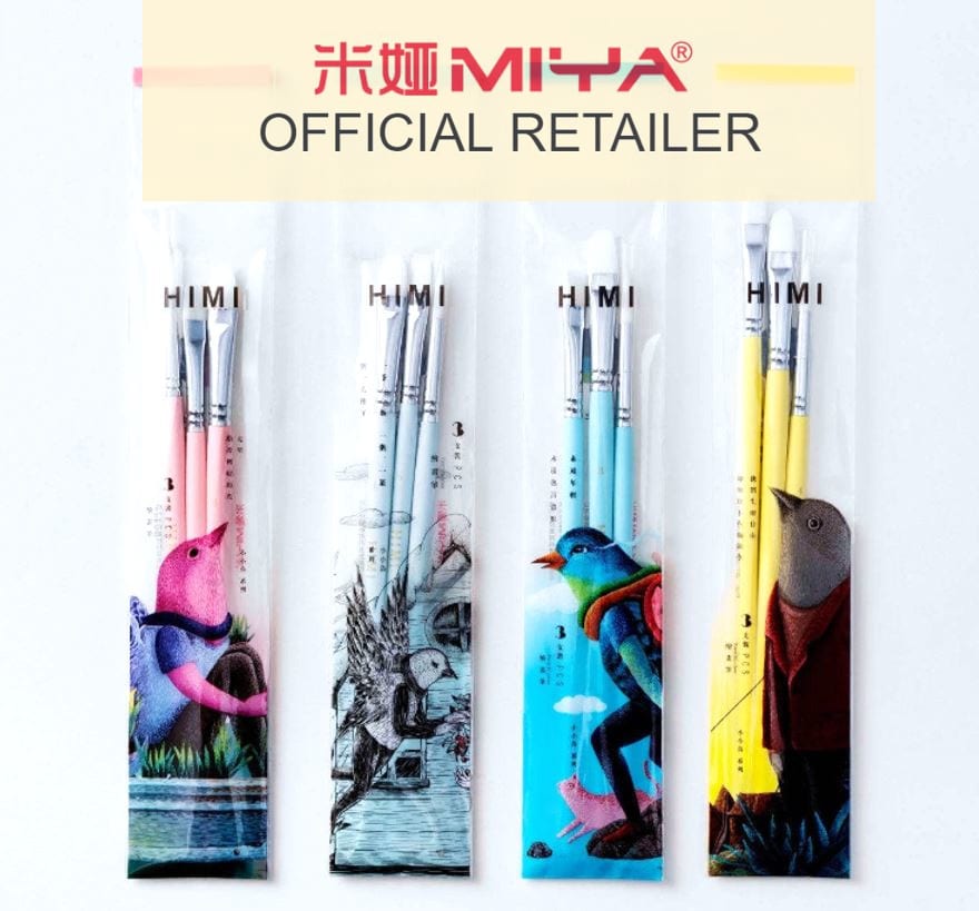 MIYA HIMI Paint Brushes (Set of 3 #4, #6, #8)