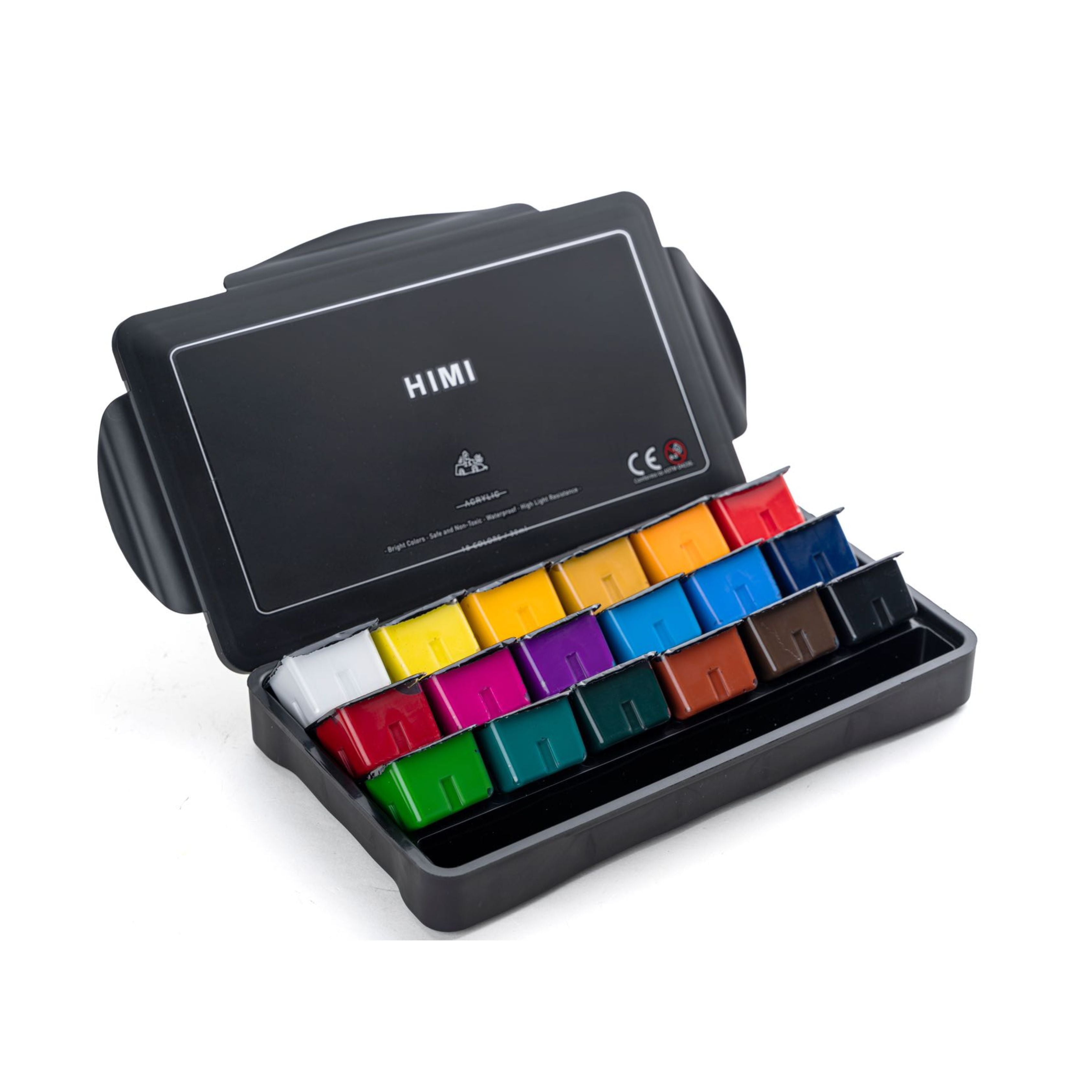 MIYA HIMI Acrylic Paint Set Jelly Cup 36 & 48 Colors (No Brush Included) Twin Cups