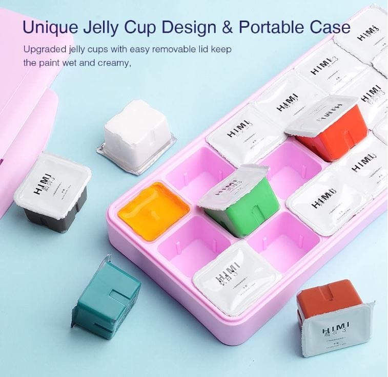 MIYA HIMI Gouache Paint Set Jelly Cup 18 Colors (No Brush Included)