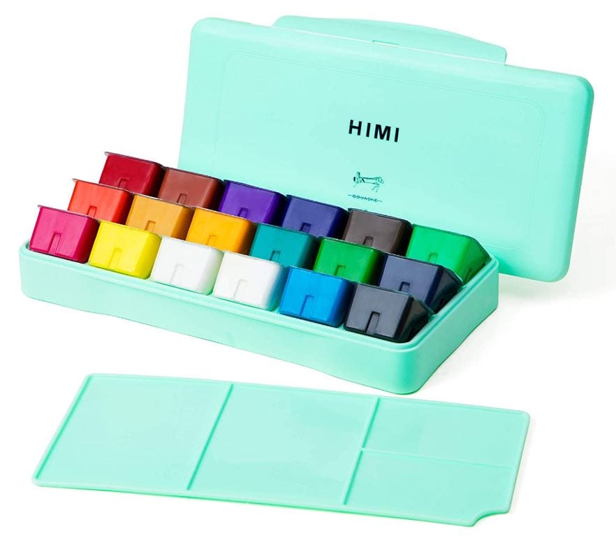MIYA HIMI Gouache Paint Set Jelly Cup 18 Colors (No Brush Included)