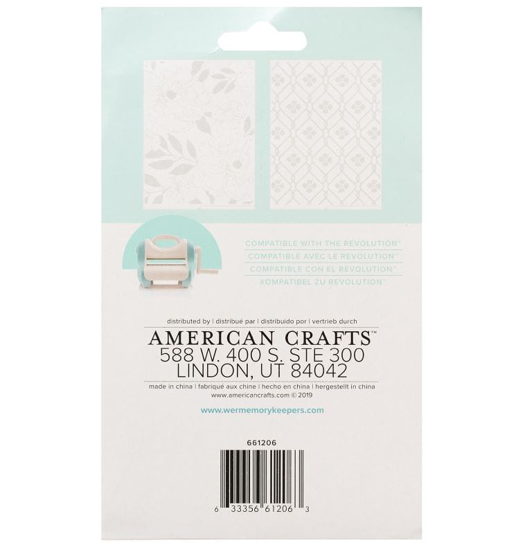 We R Memory Keepers Maggie Holmes 2pcs Embossing Folders