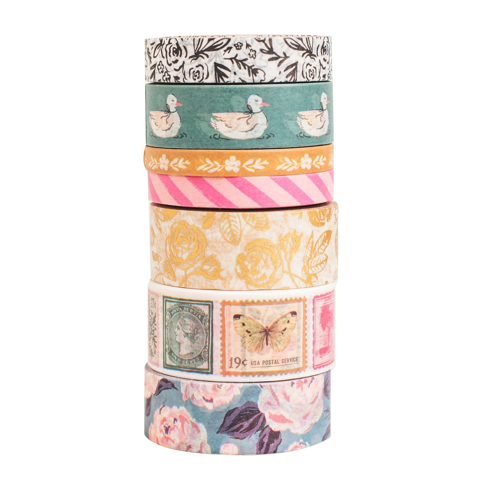American Crafts Maggie Holmes Marigold Washi Tape with Gold Foil