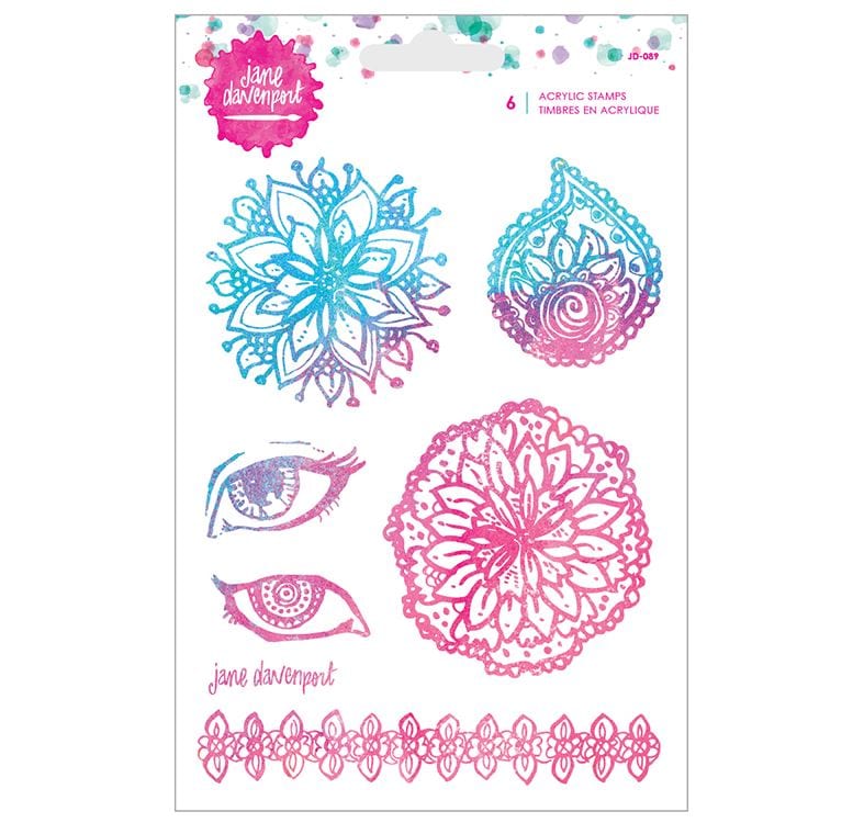 Spellbinders Mandala Jane Davenport ArtEssentials Collection Clear Stamps