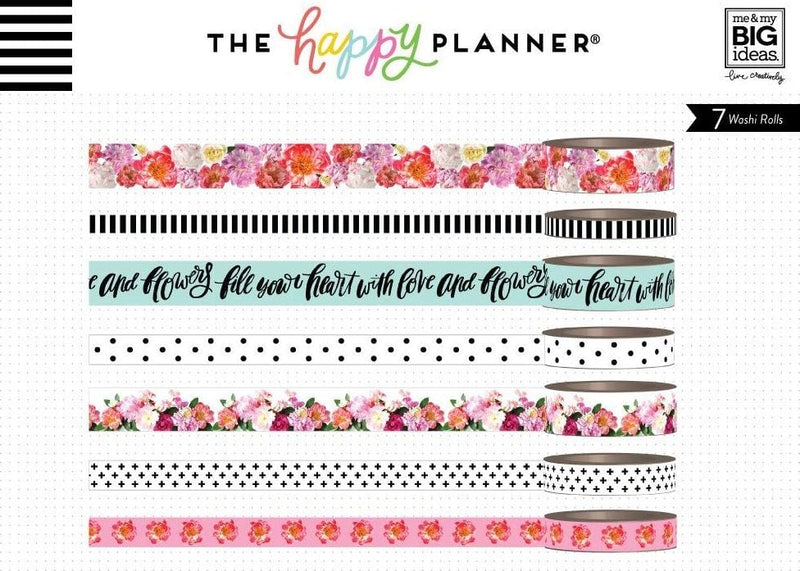 Me And My Big Ideas Market Florals Happy Planner Washi Tape Tube Set